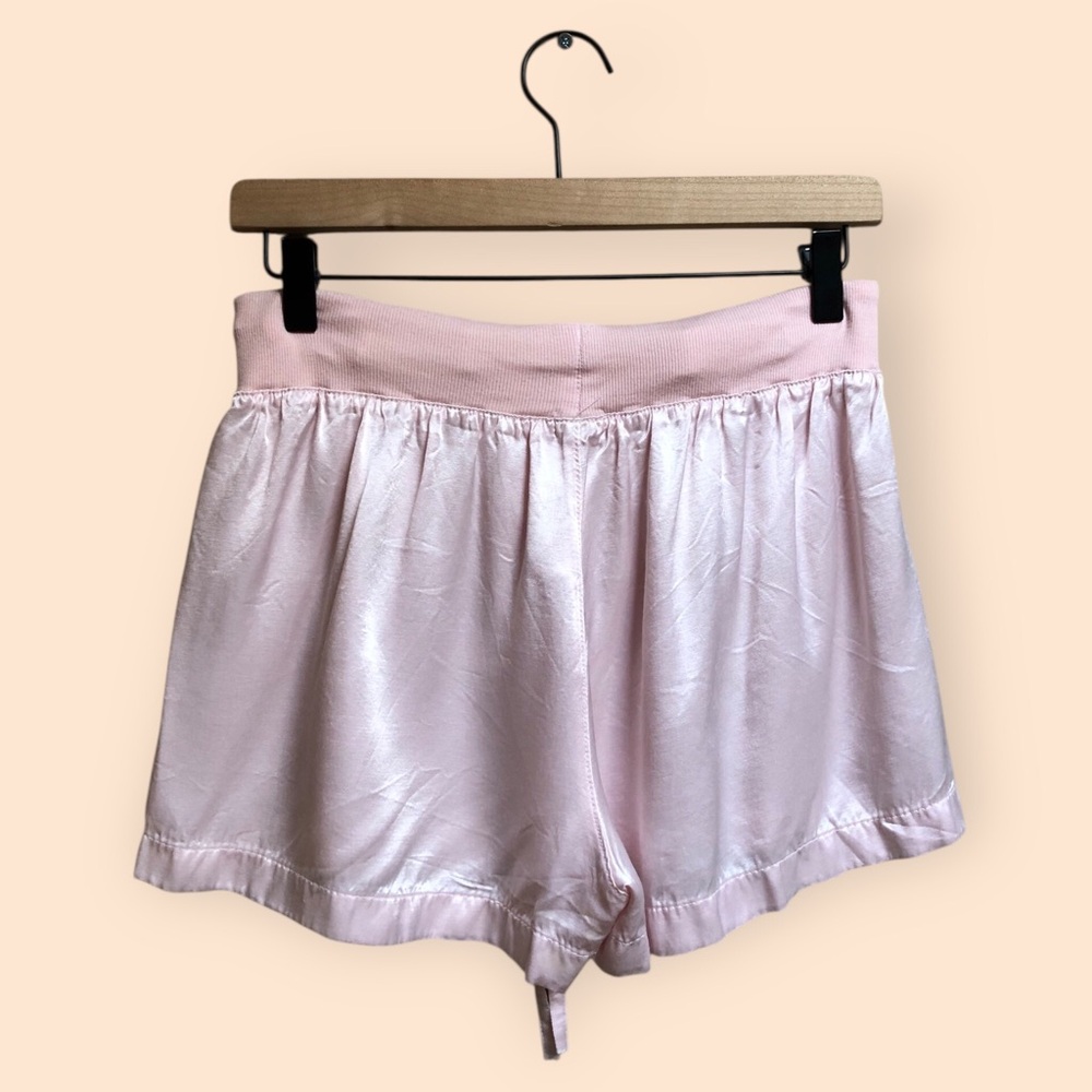 PJ Harlow Mikel Satin Shorts Blush Pink Signature Satin Boxer USA Women’s Small - Picture 5 of 8